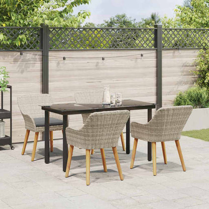 Essgruppe Hellgrau Poly Rattan