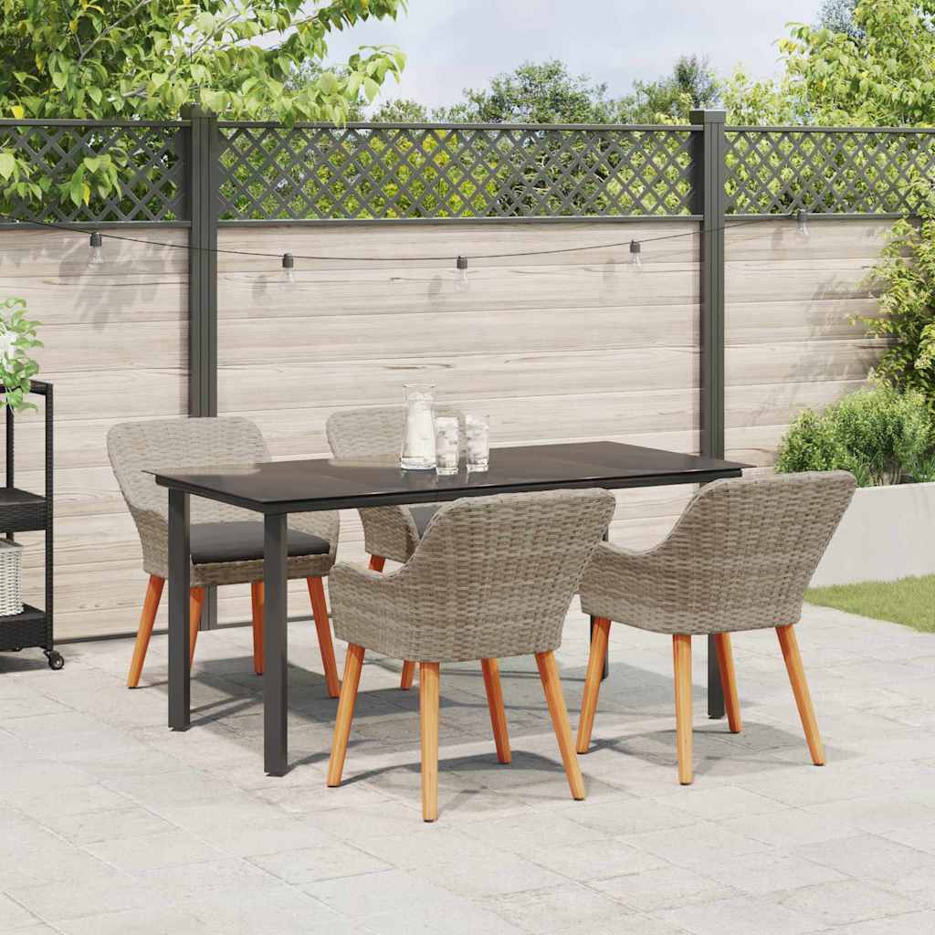 Essgruppe Hellgrau Poly Rattan