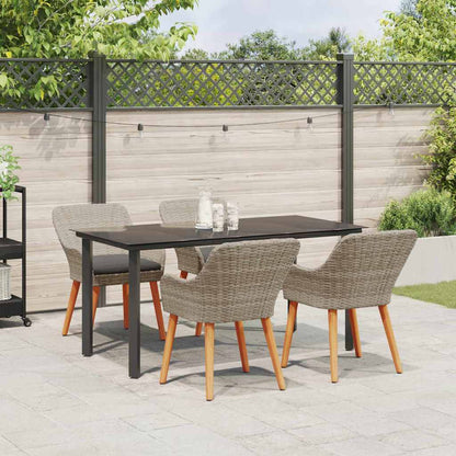 Essgruppe Hellgrau Poly Rattan