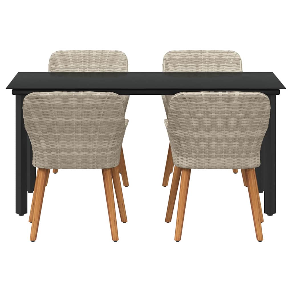 Essgruppe Hellgrau Poly Rattan