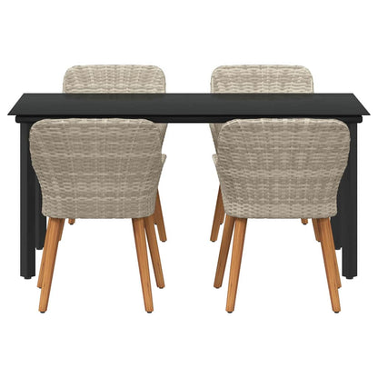 Essgruppe Hellgrau Poly Rattan