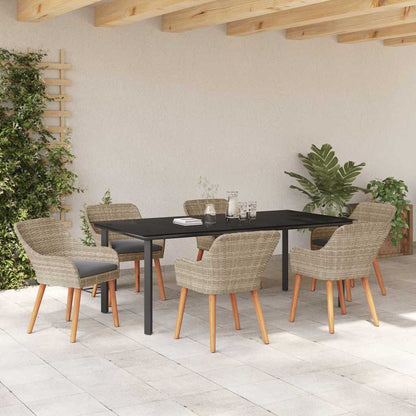 Essgruppe Hellgrau Poly Rattan