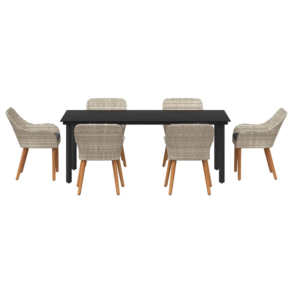 Essgruppe Hellgrau Poly Rattan