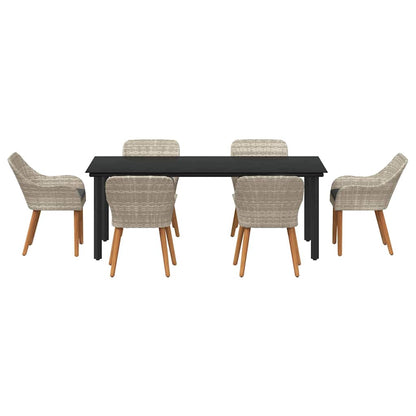 Essgruppe Hellgrau Poly Rattan