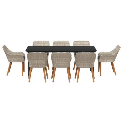 Essgruppe Hellgrau Poly Rattan