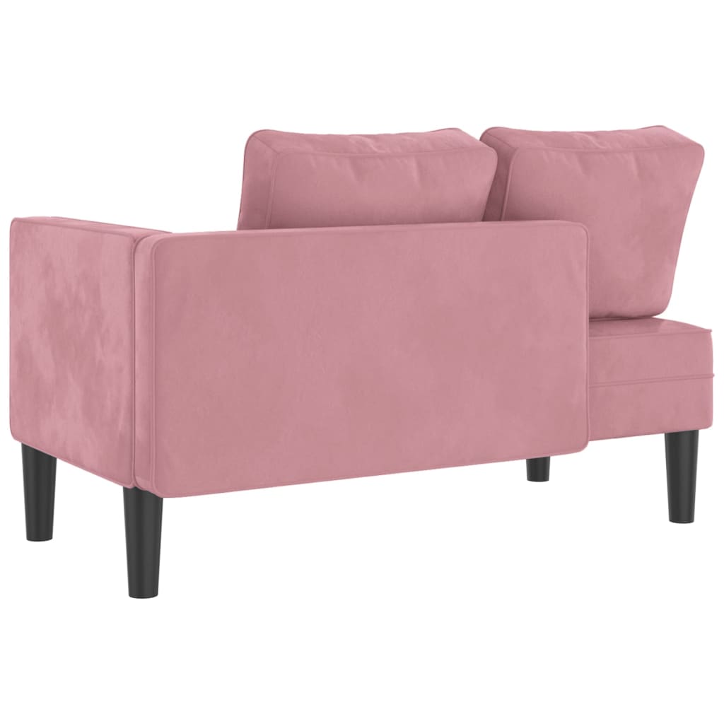 Chaiselongue mit Kissen Rosa Samt