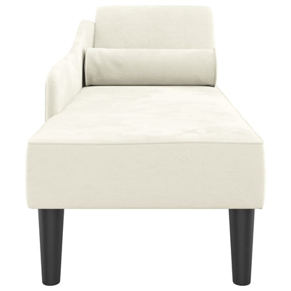 Chaiselongue mit Kissen Creme Samt