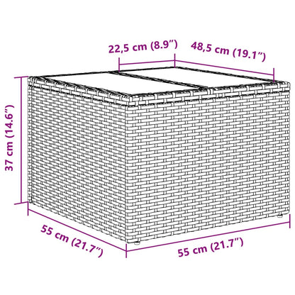 2-tlg. Garten-Sofagarnitur mit Kissen Schwarz Poly Rattan Glas