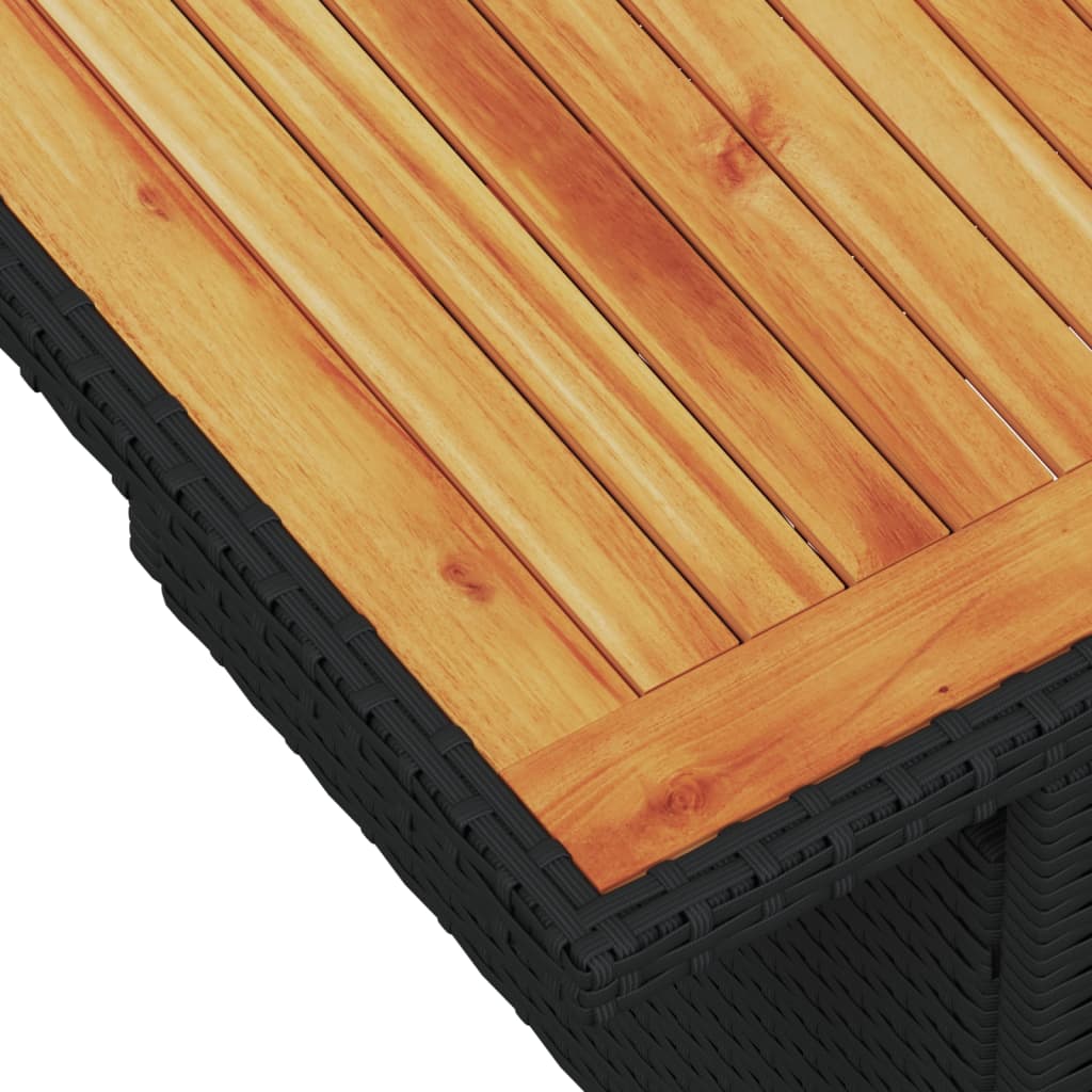 2-tlg. Garten-Sofagarnitur mit Kissen Schwarz Poly Rattan
