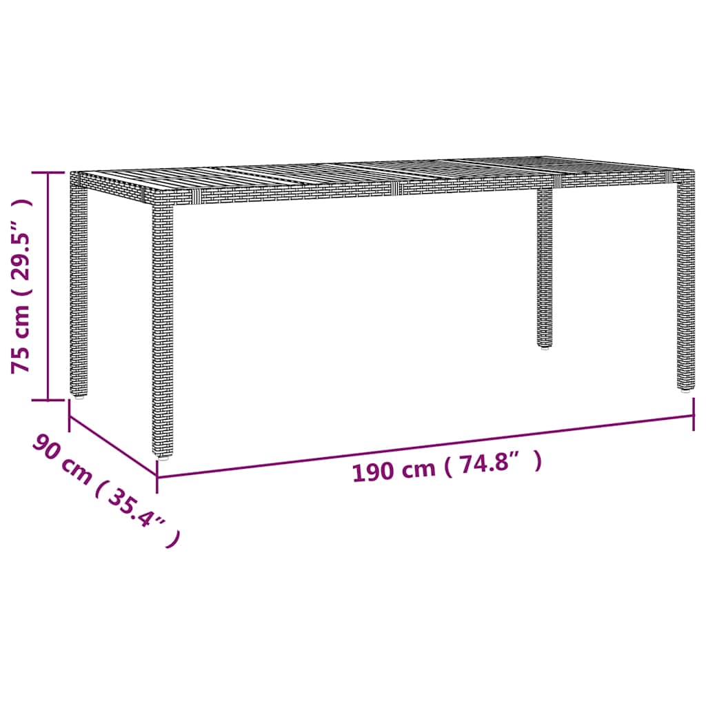 9-tlg. Garten-Bistro-Set mit Kissen Schwarz Poly Rattan