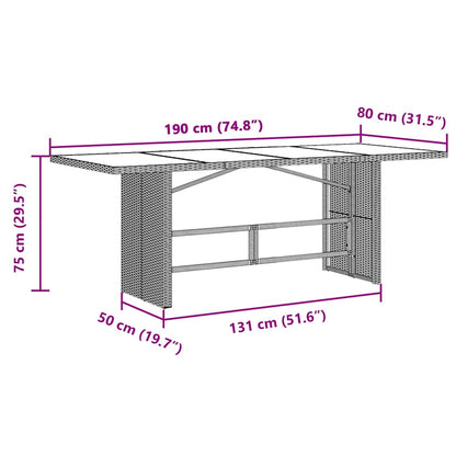 7-tlg. Garten-Bistro-Set mit Kissen Schwarz Poly Rattan