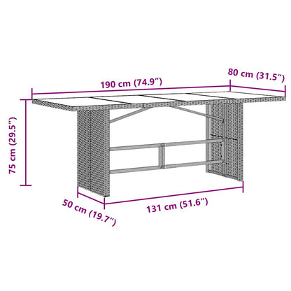 9-tlg. Garten-Bistro-Set mit Kissen Schwarz Poly Rattan