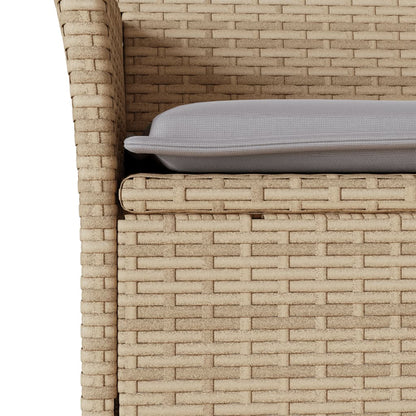 5-delt sæt Have spisestuesæt med puder Beige polyrattan og glas