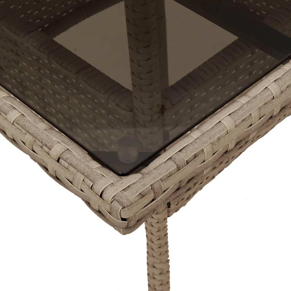 5-delt sæt Have spisestuesæt med puder Beige polyrattan og glas