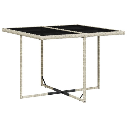 5-tlg. Garten-Essgruppe mit Kissen Hellgrau Poly Rattan