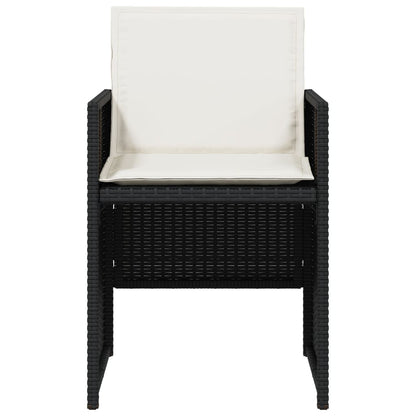 Gartenstühle mit Kissen 4 Stk. Schwarz Poly Rattan