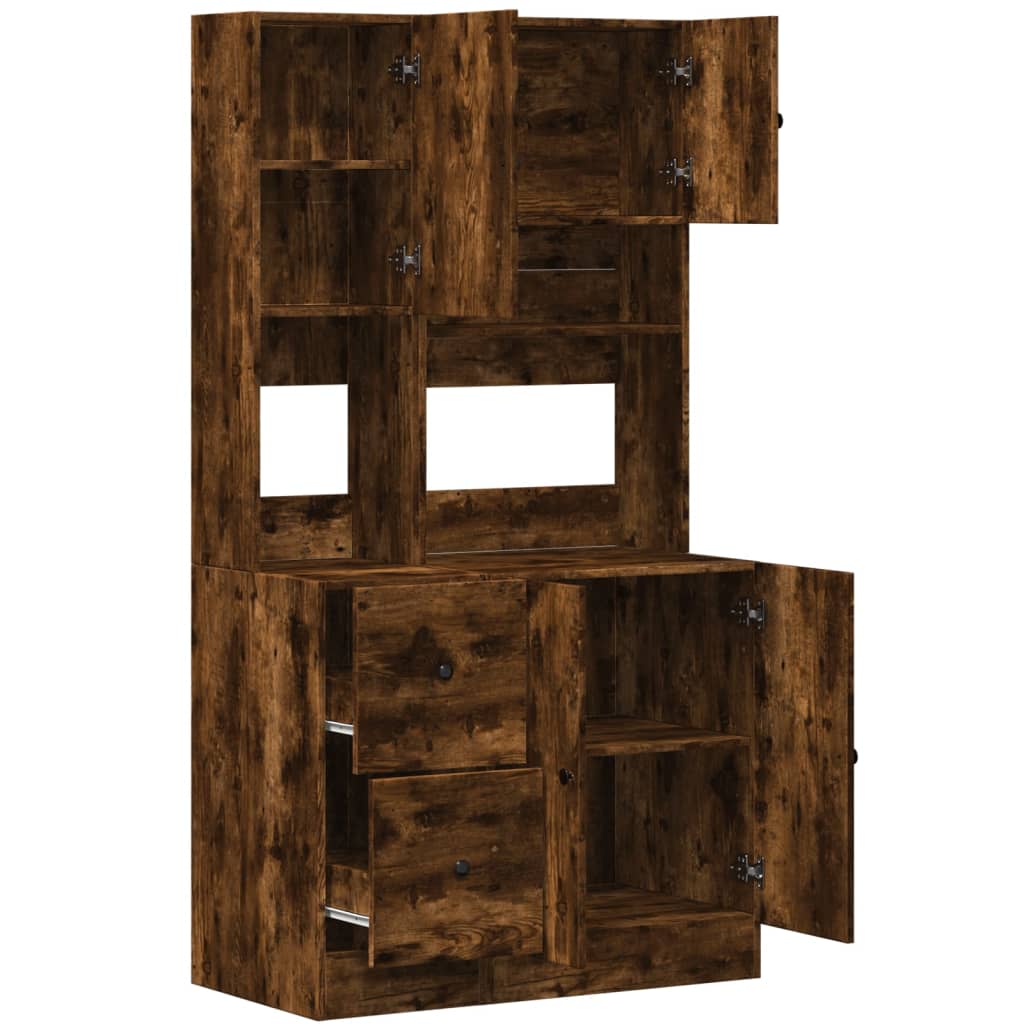 Køkkenskab Røget Eg 95x50x180 cm Træ Materiale