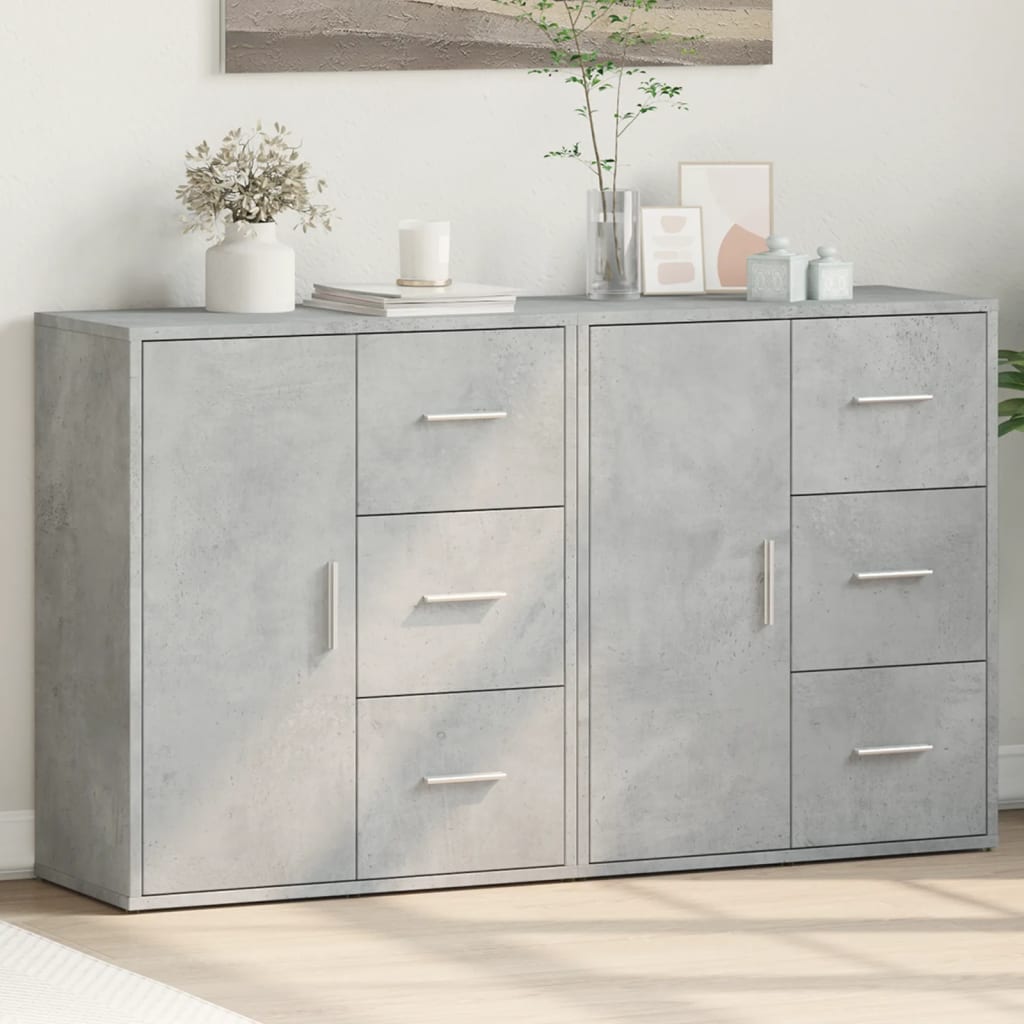 Skænke 2 stk Betongrå 60x31x70 cm træmateriale