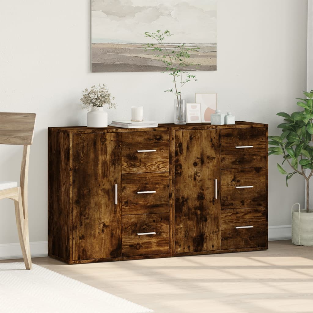 Skænke 2 stk Røget eg 60x31x70 cm træmateriale