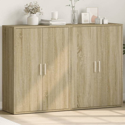 Sideboards 2 Stk. Sonoma-Eiche 60x31x84 cm Holzwerkstoff