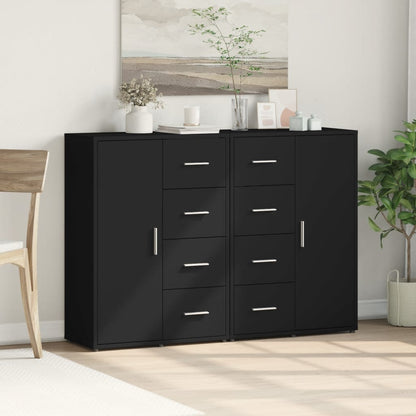 Skænke 2 stk Sort 60x31x84 cm træmateriale