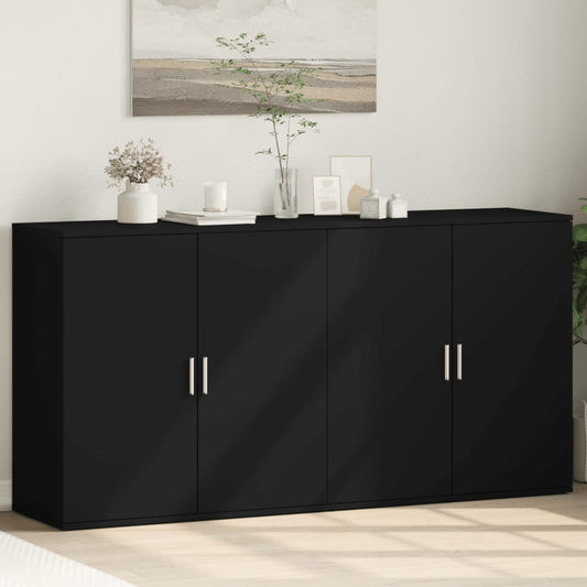 Sideboards 2 Stk. Schwarz 79x38x80 cm Holzwerkstoff
