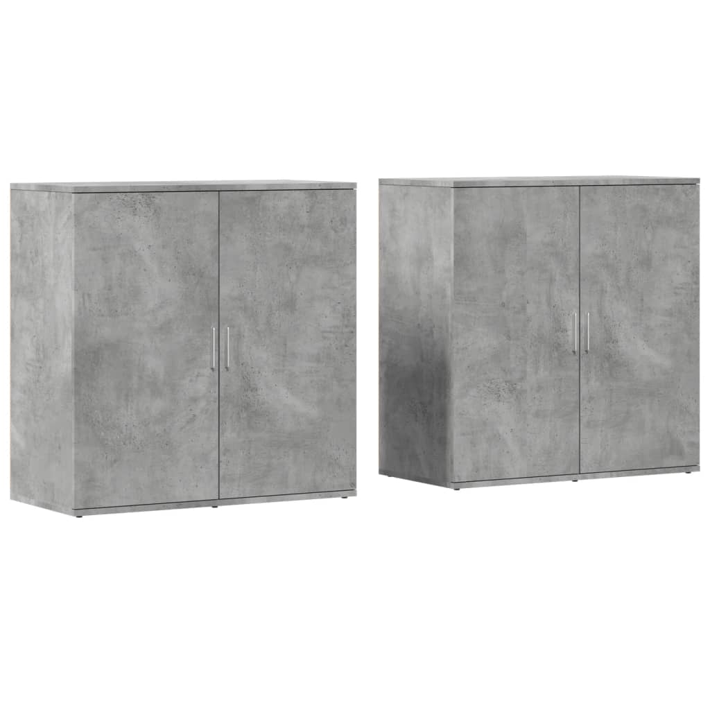 Sideboards 2 Stk. Betongrau 79x38x80 cm Holzwerkstoff