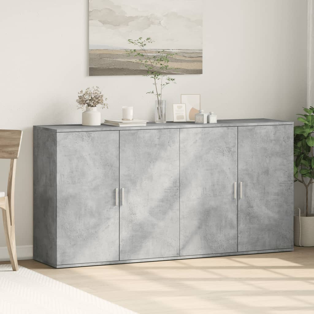 Sideboards 2 Stk. Betongrau 79x38x80 cm Holzwerkstoff