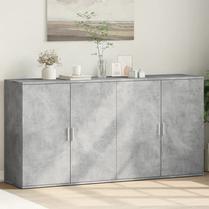 Sideboards 2 Stk. Betongrau 79x38x80 cm Holzwerkstoff