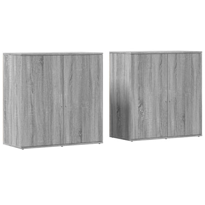 Sideboards 2 Stk. Grau Sonoma 79x38x80 cm Holzwerkstoff