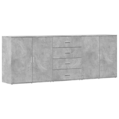 Sideboards 3 Stk. Betongrau Holzwerkstoff