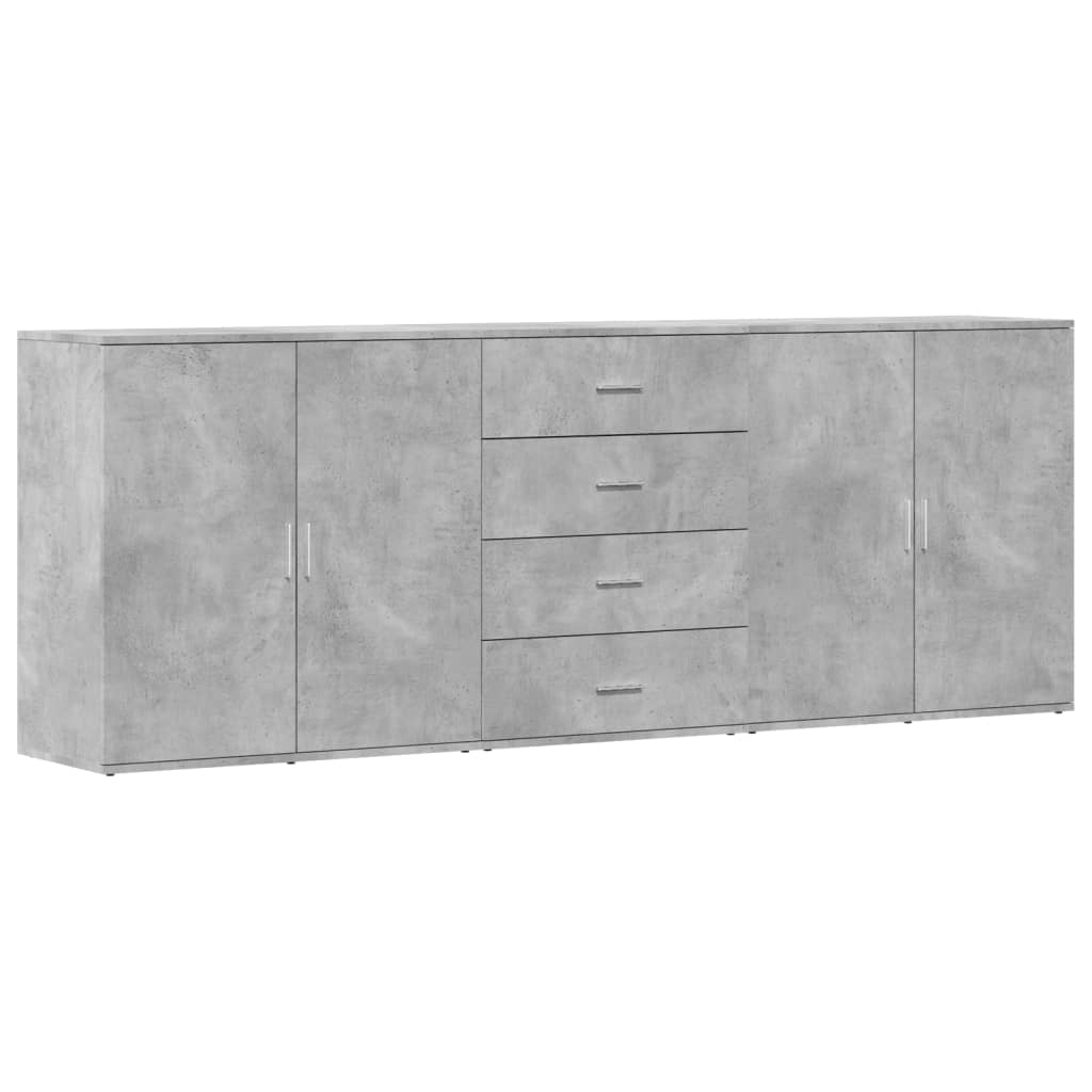 Sideboards 3 Stk. Betongrau Holzwerkstoff