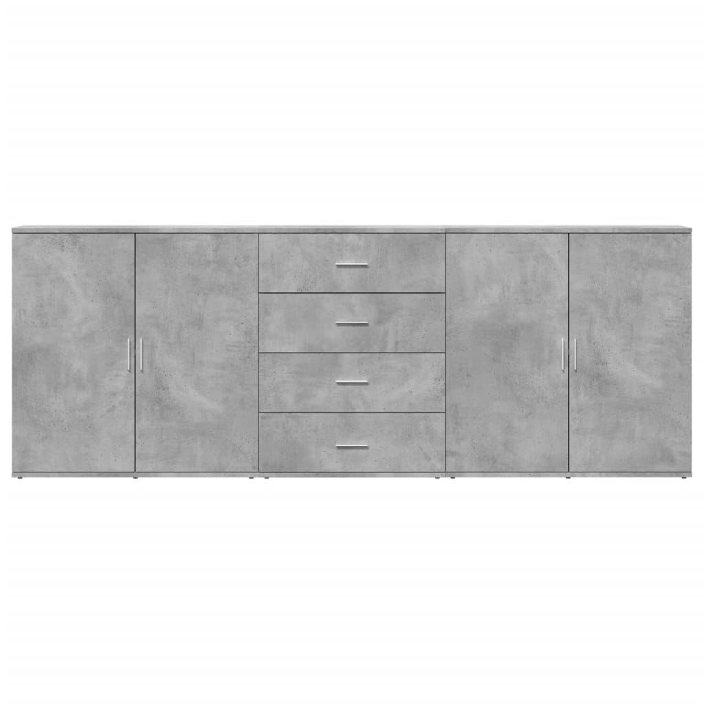 Sideboards 3 Stk. Betongrau Holzwerkstoff