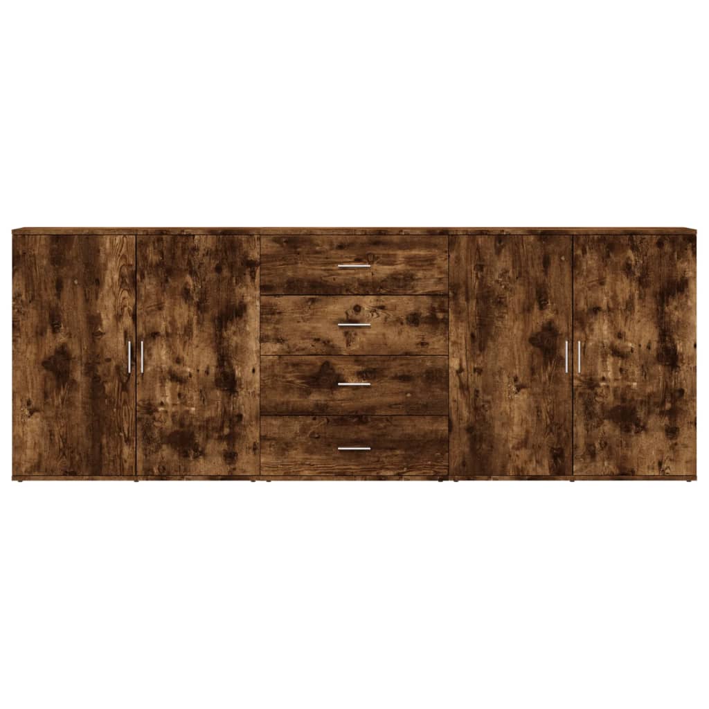 Sideboards 3 Stk. Räuchereiche Holzwerkstoff