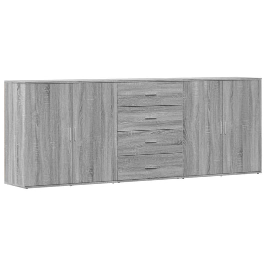 Sideboards 3 Stk. Grau Sonoma Holzwerkstoff