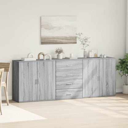 Sideboards 3 Stk. Grau Sonoma Holzwerkstoff