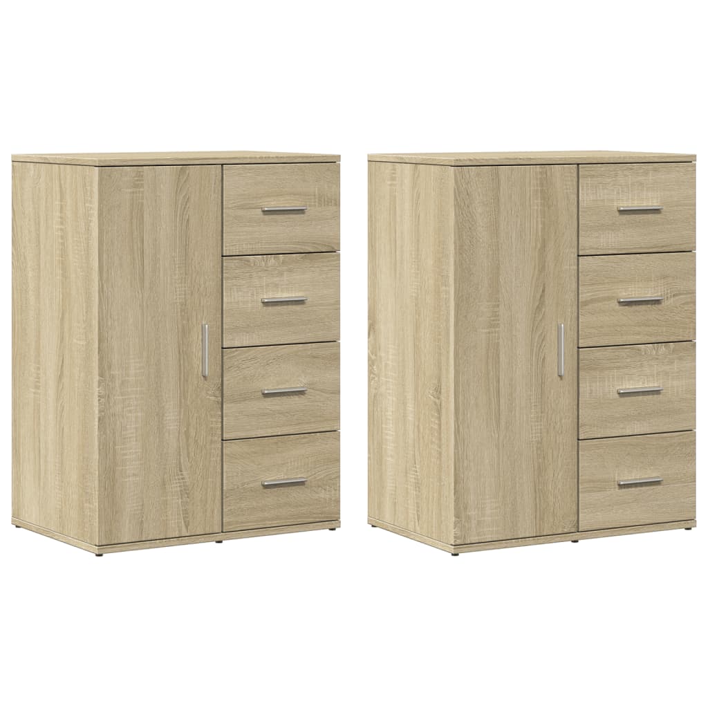 Sideboards 2 Stk. Sonoma-Eiche 59x39x80 cm Holzwerkstoff