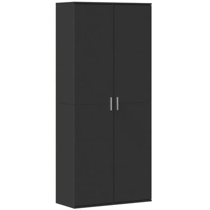 Highboard Schwarz 80x35x180 cm Holzwerkstoff