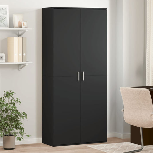 Highboard Schwarz 80x35x180 cm Holzwerkstoff