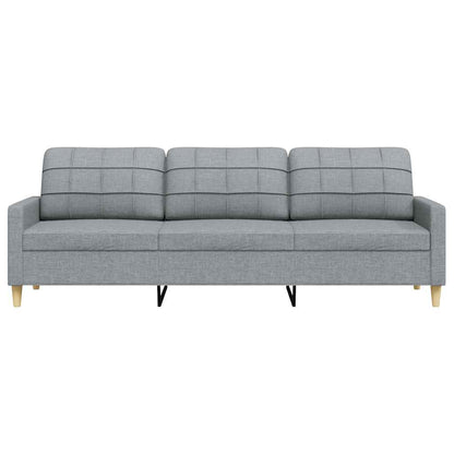 3-Sitzer-Sofa Hellgrau 210 cm Stoff
