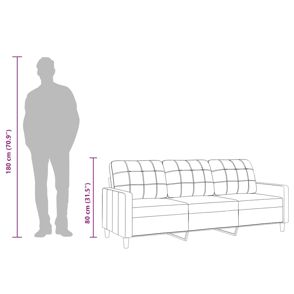3-Sitzer-Sofa Taupe 210 cm Stoff