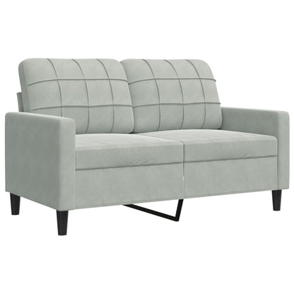 2-personers sofa lysegrå 120 cm fløjl