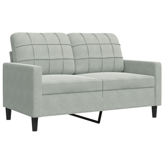 2-personers sofa lysegrå 120 cm fløjl