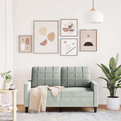 2-personers sofa lysegrå 120 cm fløjl