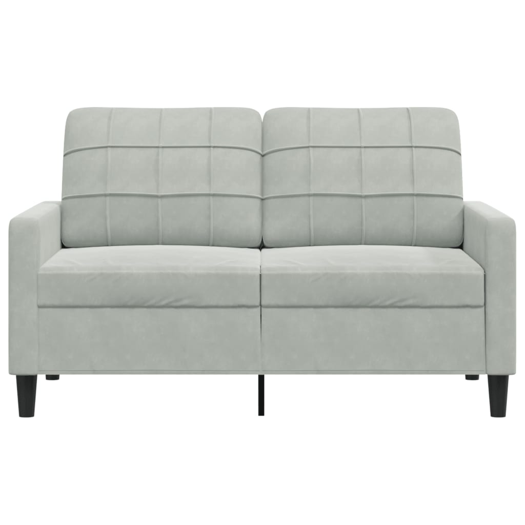 2-personers sofa lysegrå 120 cm fløjl