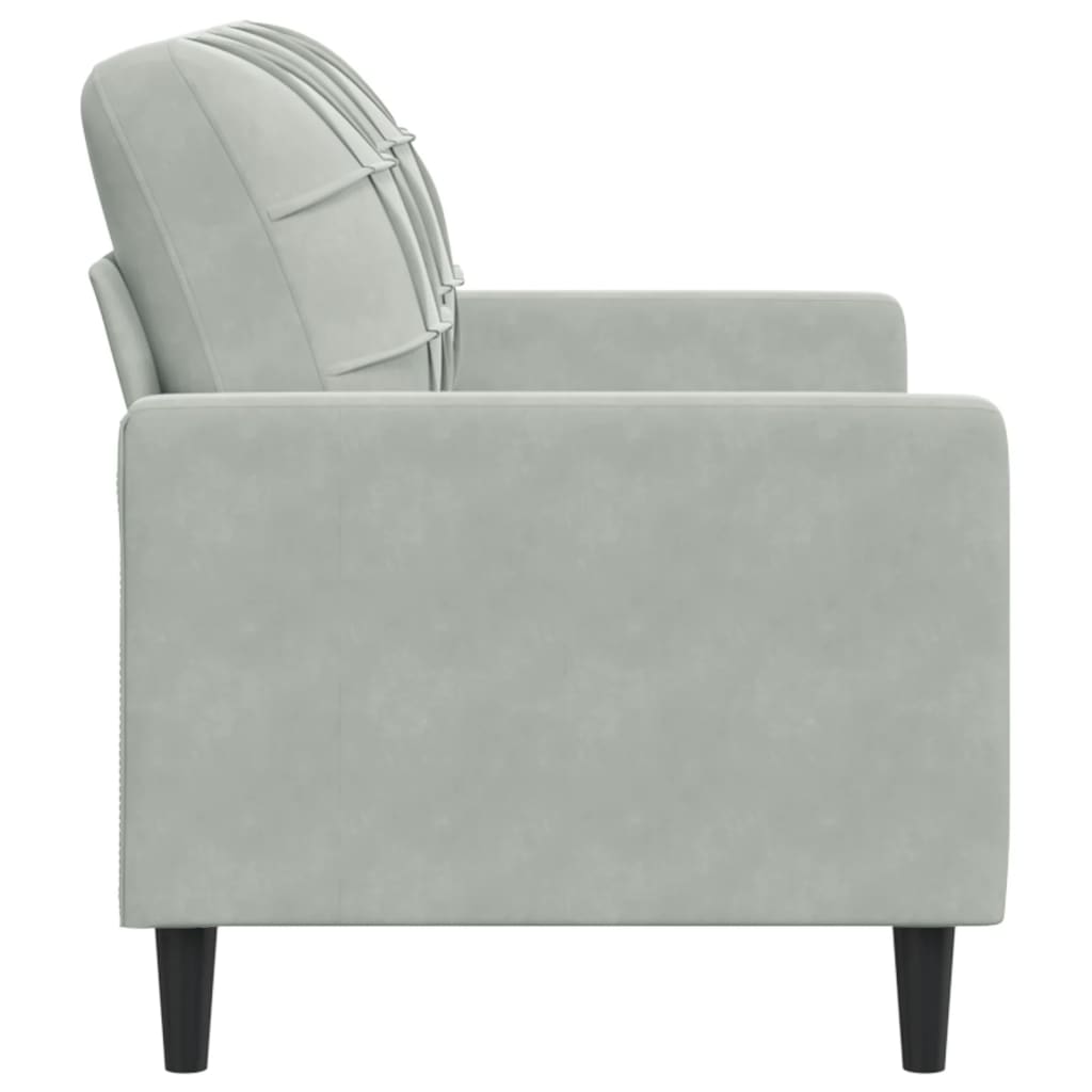 2-personers sofa lysegrå 120 cm fløjl