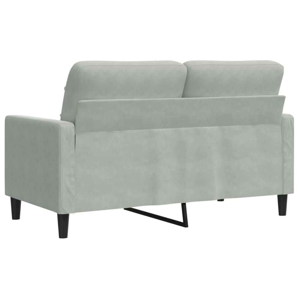 2-personers sofa lysegrå 120 cm fløjl