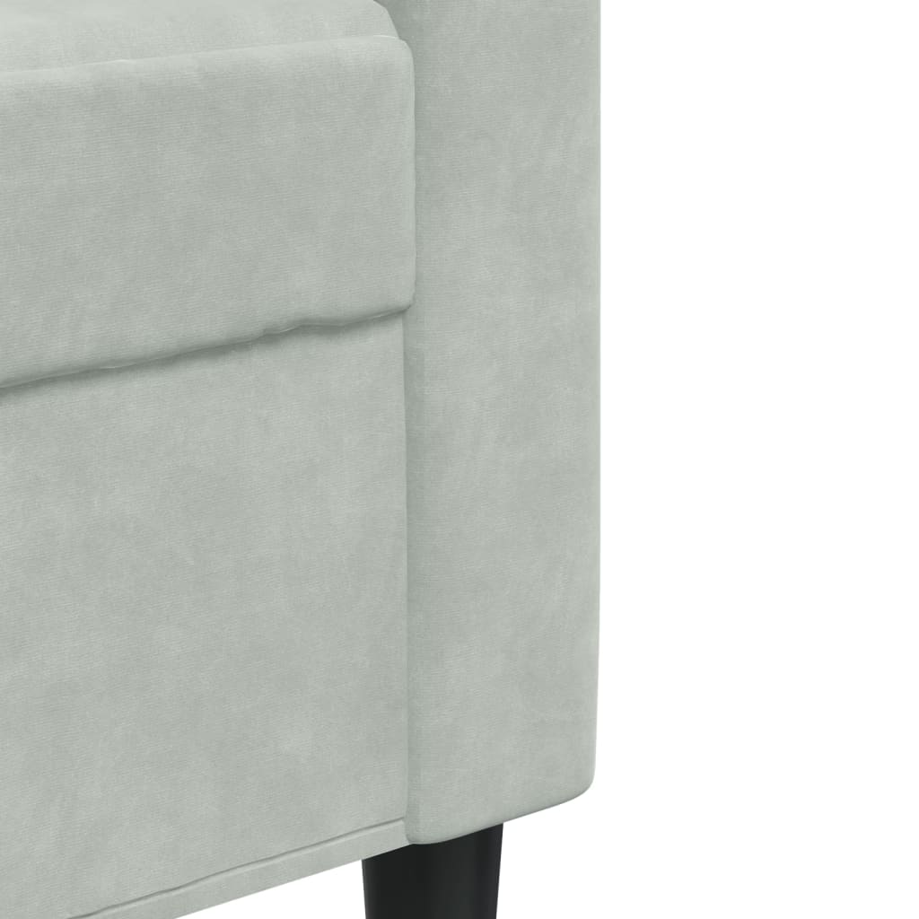 2-personers sofa lysegrå 120 cm fløjl