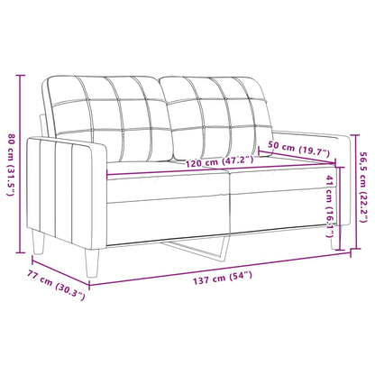 2-personers sofa lysegrå 120 cm fløjl