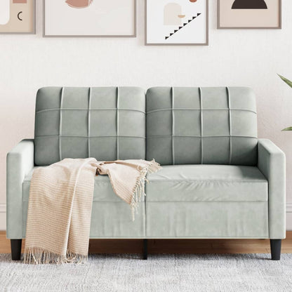2-personers sofa lysegrå 120 cm fløjl